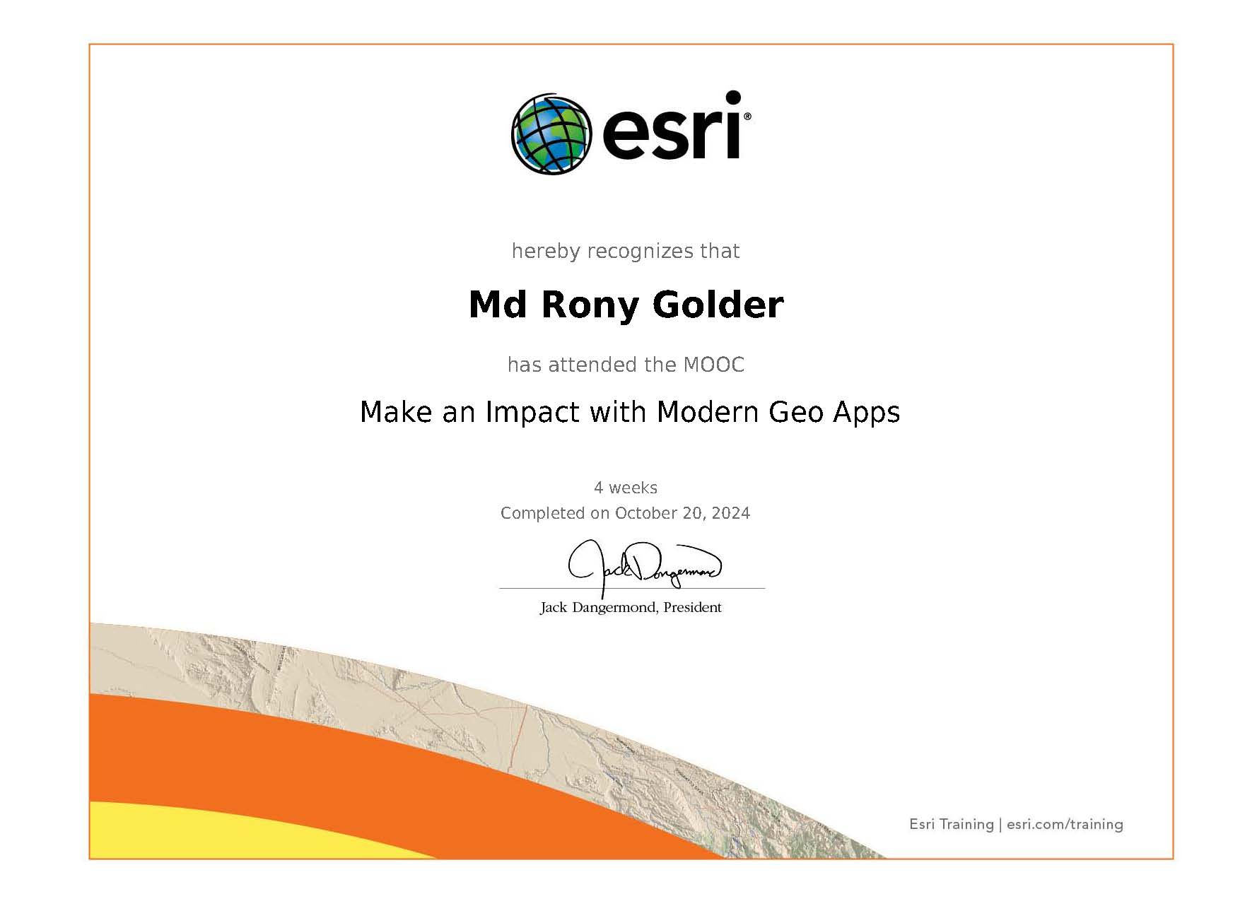 Certificate - Make an Impact with Modern Geo Apps
