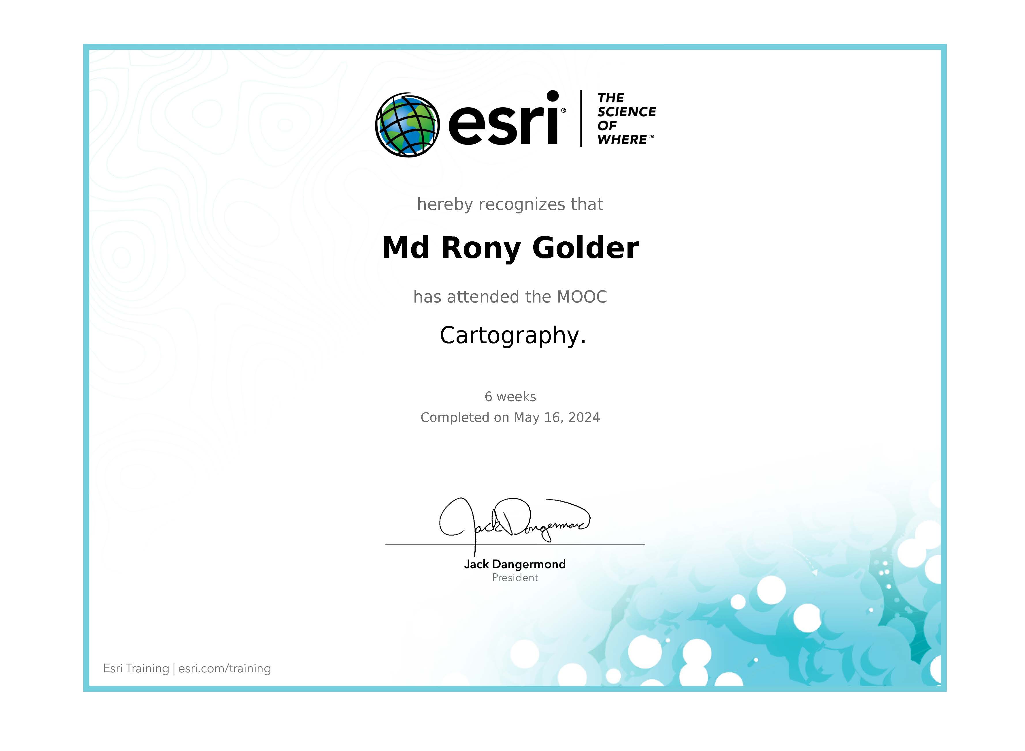 Certificate - Cartography